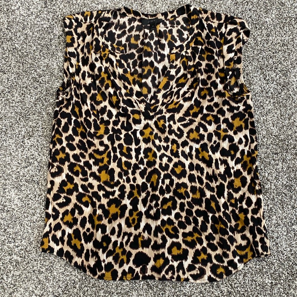 J. Crew animal print sheer blouse